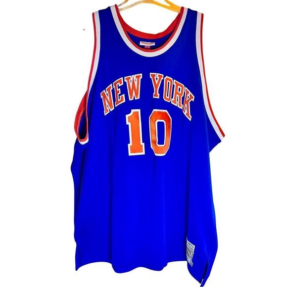 New York Knicks Walt Frazier Mitchell & Ness NBA Authentic Jersey Sz 64 5XL - Picture 1 of 5